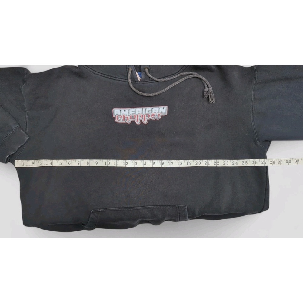 Vtg American Choppers Fire Bike‎ Hoodie Made Russia Mens XL Y2K Motorcycle RARE - Picture 5 of 12